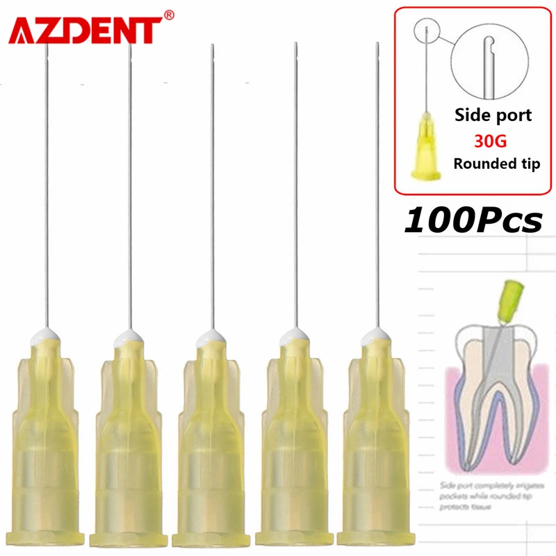 100pcsBag Dental Endo Irrigation Needle Tip Dental Root Canal Lateral Irrigation Needle