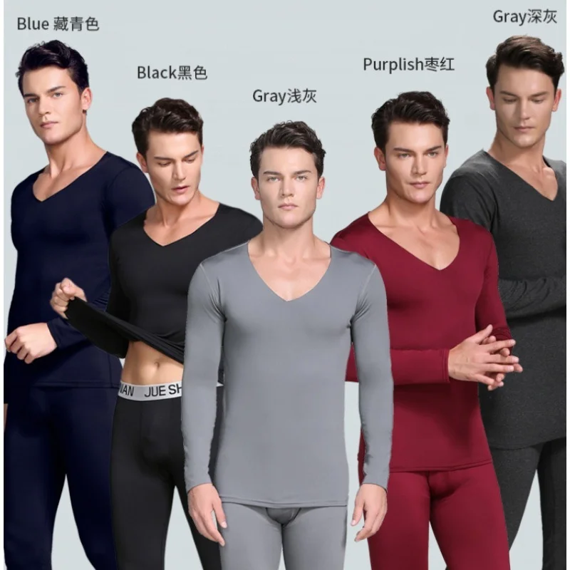 

NEW Winter Thermal Underwear Men Warm Underwear Set Non-marking Warm and Velvet Underwear Set Second Skin Long Johns for Men 4xl