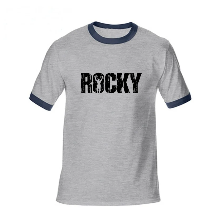 

mens Tshirt Sturdy Muscle Male t shirt hombre jogger Workout Tee youth hip hop topshirts Pop Men T-shirt Rocky Balboa Artwork
