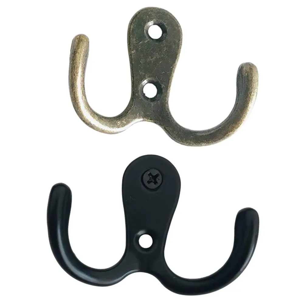 

10pcs/set Coat Door Hooks For Bedrooms Dual Vintage Coat Hook Wall Mounted Hanging Clothes Robe Towel