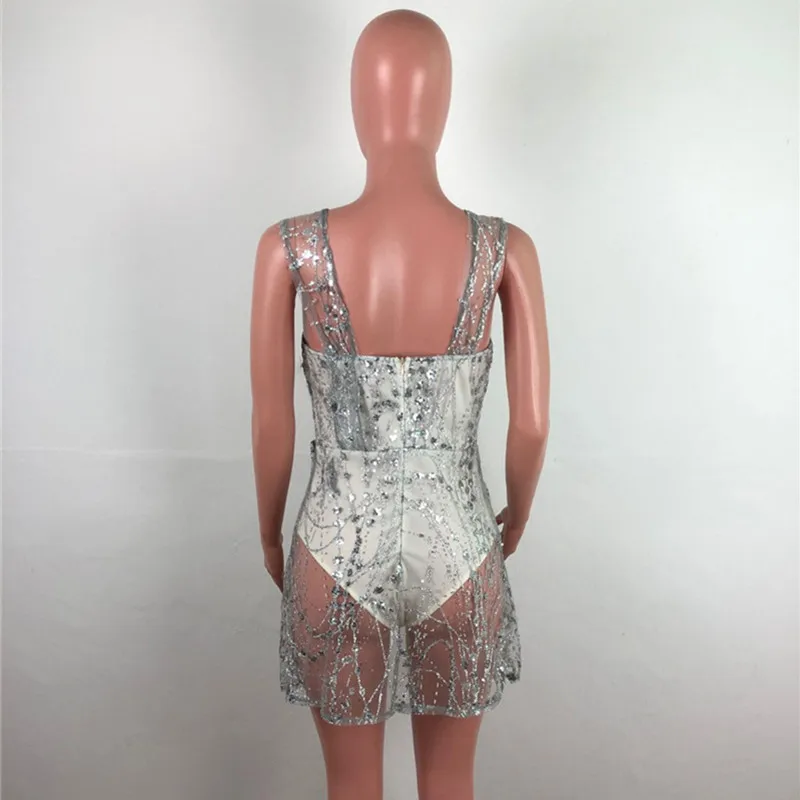 ANJAMANOR блестящее сексуальное облегающее платье с блестками женские вечерние