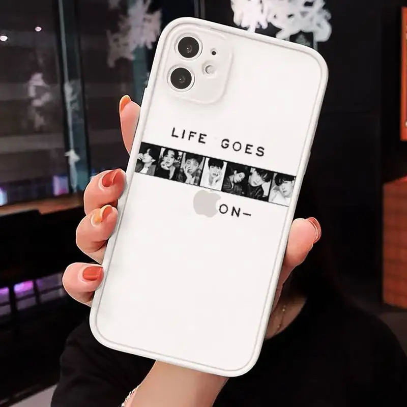 

Life Goes On' hot kpop song Phone Cases matte transparent For iphone 7 8 11 12 plus mini x xs xr pro max cover