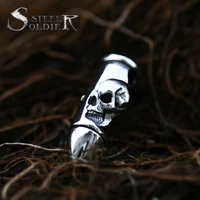 steel soldier designer bullet skull creative weapon memorial necklace necklace punk rock biker stainless steel jewelry