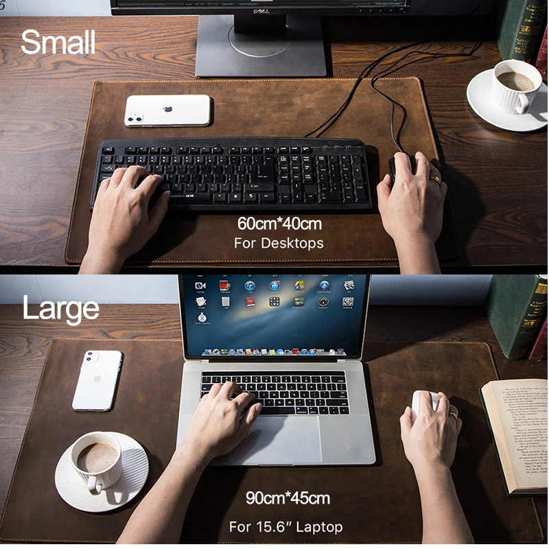 Contact's Crazy Horse Leather Office Desk Mat Large Size MousePad and Keyboard Pad Table Cover Pads Gamer For Laptop Computer