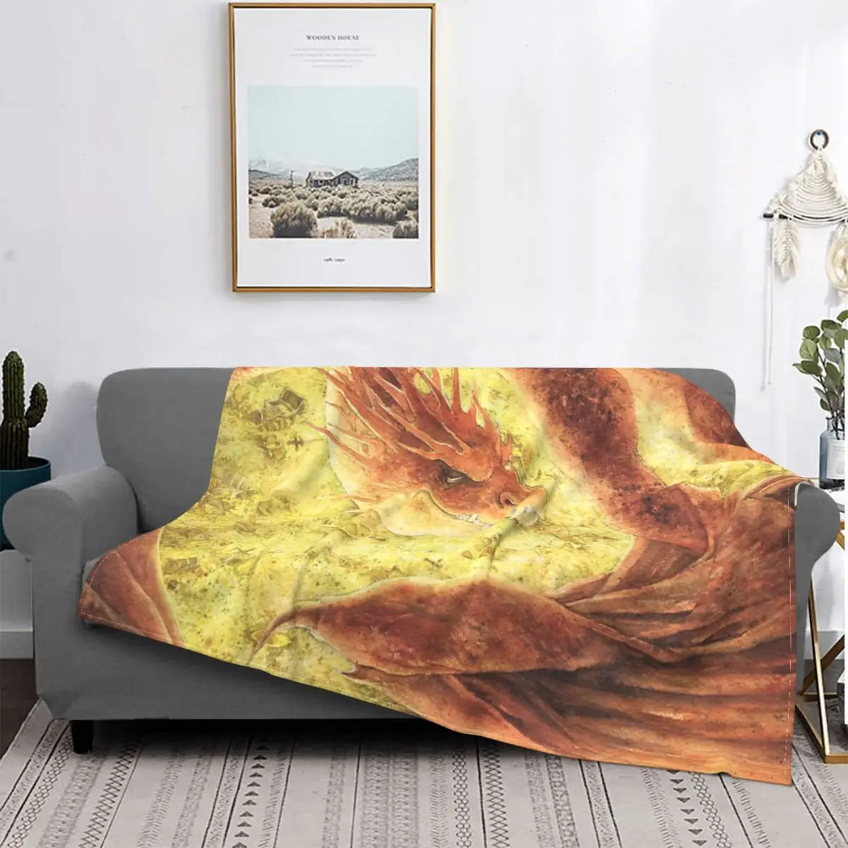 

Sleeping Smaug-Manta a cuadros para cama, cobertor de cama, manta doble, funda para niños