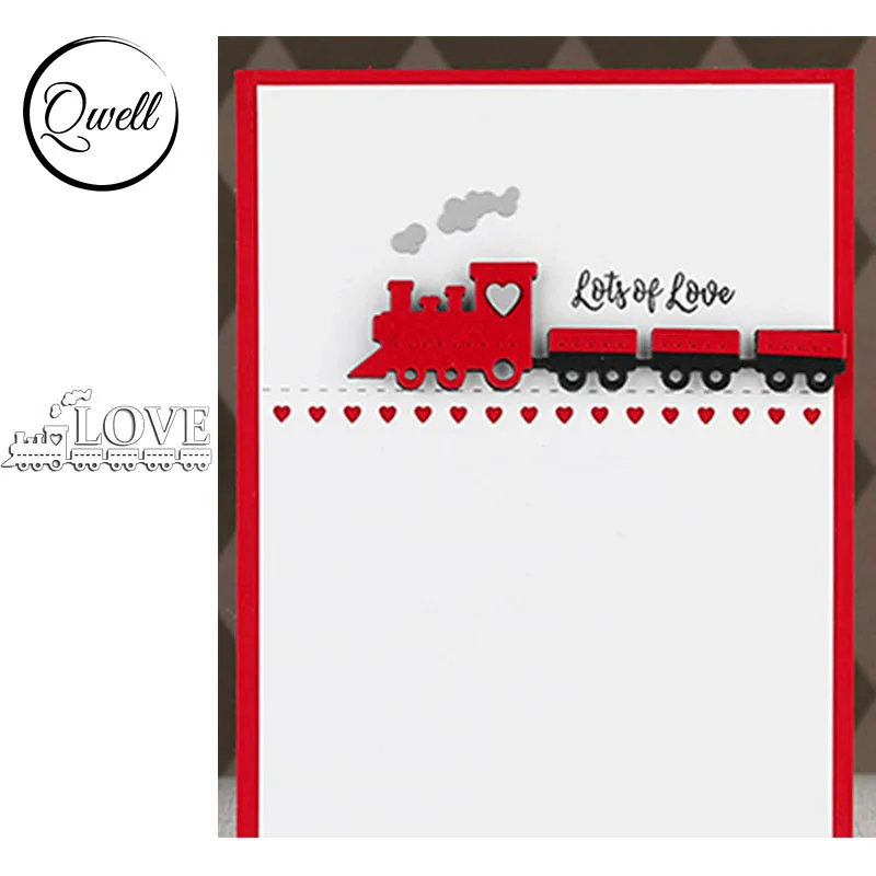 QWELL металлические штампы с надписью LOVE для скрапбукинга и изготовления карт