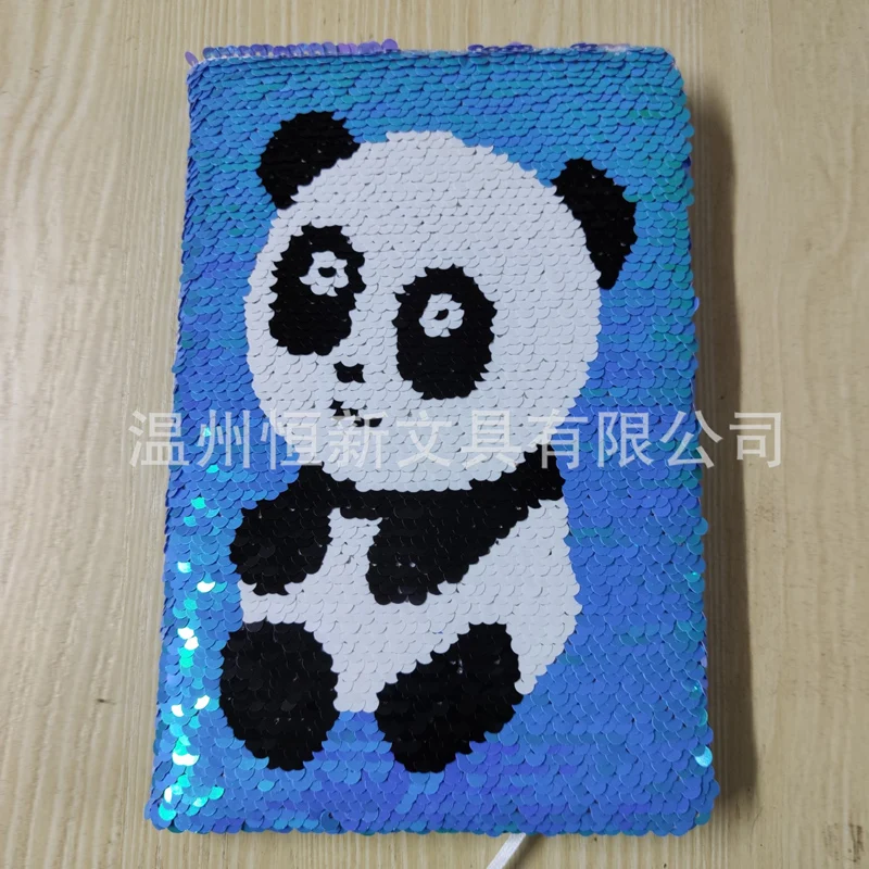Panda 1 with Lock Бабочка с блестками, дневник с замком, А5, блокнот для леди, бумага, блестящий блокнот, офисный блокнот, канцелярские принадлежности, сделай сам, записная книжка, s - Цвет: Panda 1 with Lock