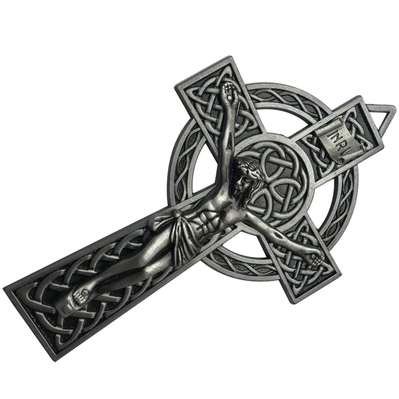 Античный оловянный католический кельтский карася металлический крест на стену