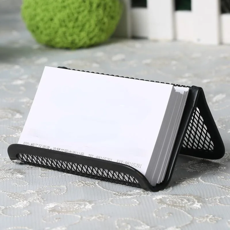 

1pc Metal Mesh Portable Business Name Card Holder Display Stand Rack Desktop Table Organizer Home Desk Storage Stand