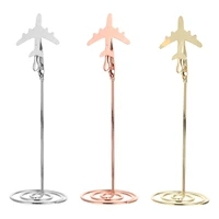 3pcs tabletop cards holder airplane shape photo clips memo note clamp for home