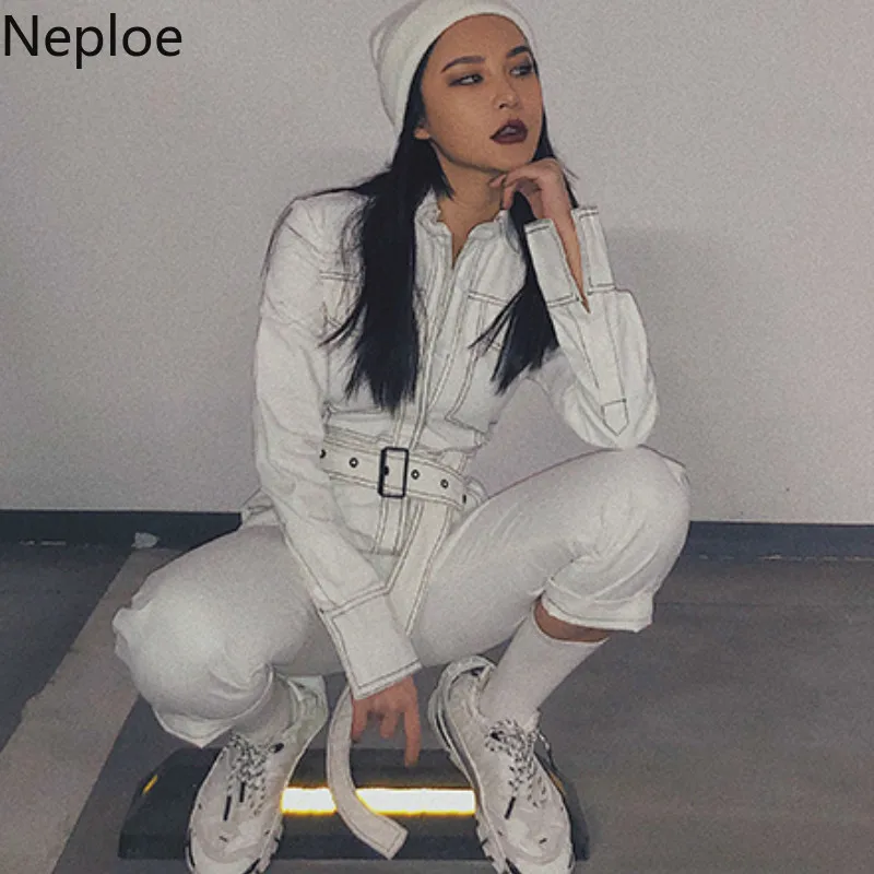 Женские Свободные Комбинезоны на пуговицах Neploe корейские комбинезоны с длинным