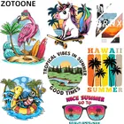 Термоклейкие нашивки с надписью для одежды, Мультяшные нашивки с милым фламинго, единорогом, черепом, наклейки на одежду, индивидуальные наклейки