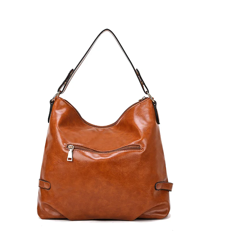 Коричневая Женская сумка из искусственной кожи 2019 большая женская с карманом для