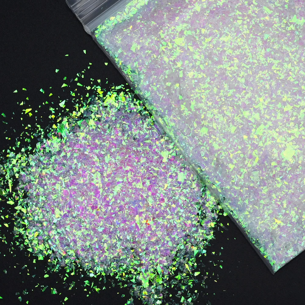 Блестящий фрагмент неправильной формы 50/г/пакет в сломанной пластиковой