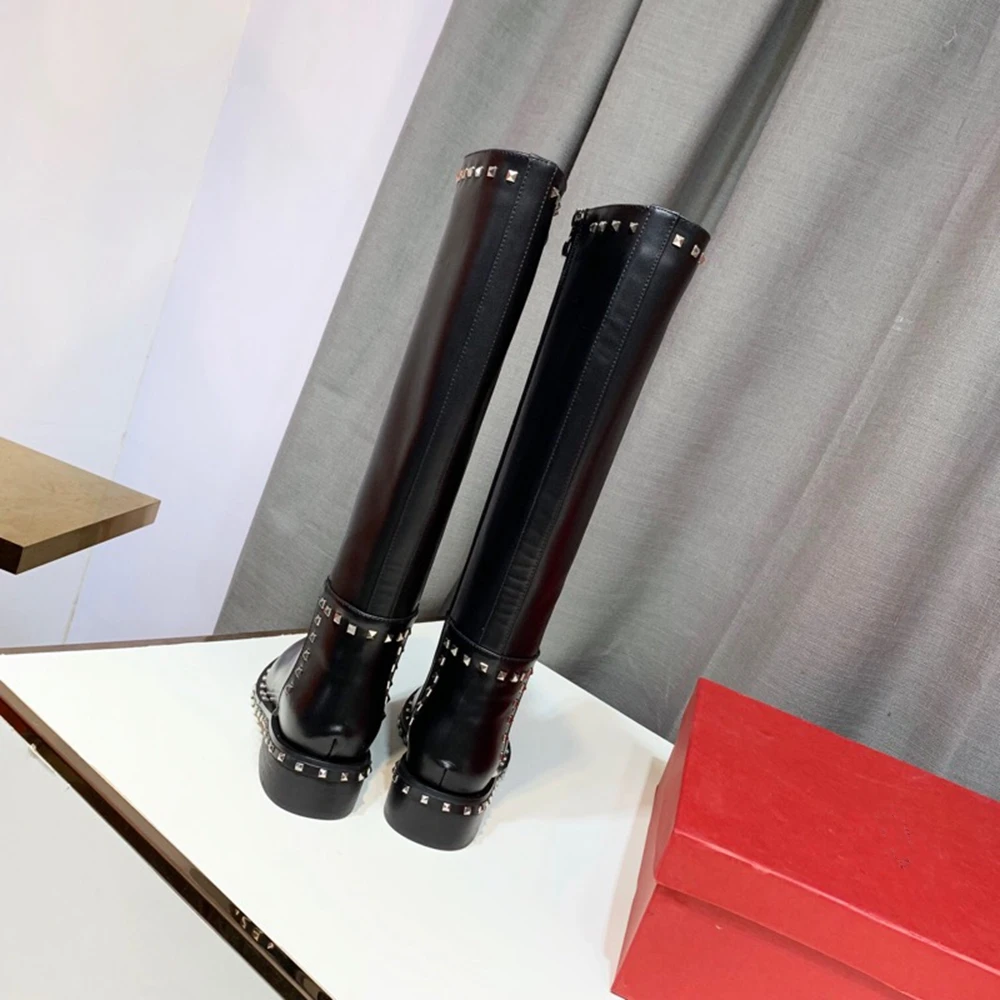 Новинка женские сапоги до колена сезон осень-зима теплые мотоботы ботинки с