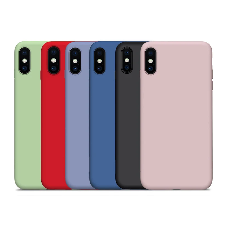 Чехол для iPhone XR чехол жидкий силиконовый футляр телефона задняя крышка 6S 7 8 Plus X XS