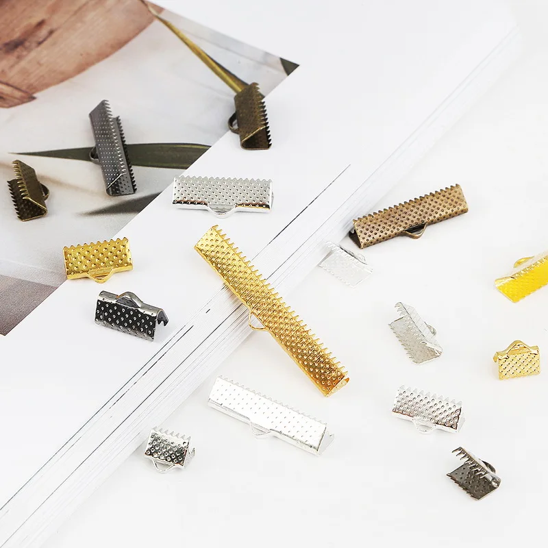 50 шт. обжимные концевые бусины для шнура наконечники пряжки плоский крепеж