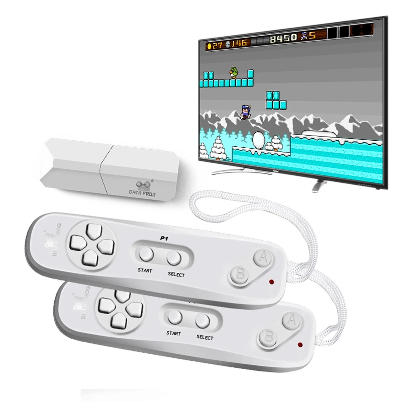 DATA FROG Retro Video Game Console Wireless USB Console Support TV Out Built in 620 Classic Video Games Dual Handheld Gamepads