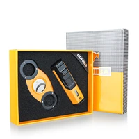 cigar lighter cutter set windproof torch jet flame gas mini lighter accessories set butane metal with punch gift box
