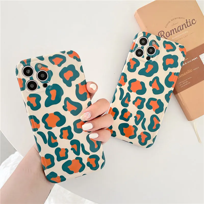 

Fashion Leopard Print Phone Case For iPhone 11 Pro X XR XS Max 7 8 Plus Phone Case For iPhone 12 Pro Max 11 Anti-drop Back Cover