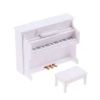 Игрушечный домик с табуретом 1:12 деревянный большой рояль, игрушечные аксессуары, миниатюрный изысканный декор для кукольного домика, игрушки для мебели