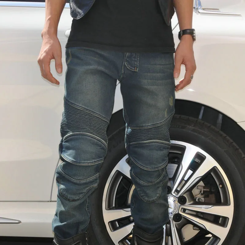 Классические мотоциклетные джинсы с защитой от падений облегающие джинсовые
