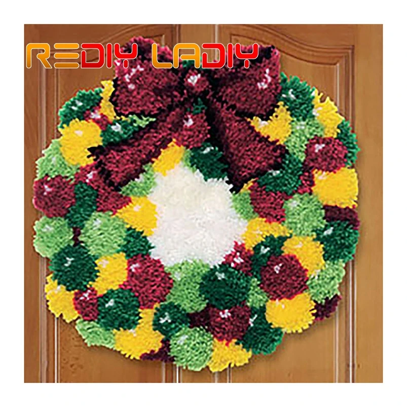 Набор крючков с защелкой вязаный ковер коврик Рождественский венок акриловая