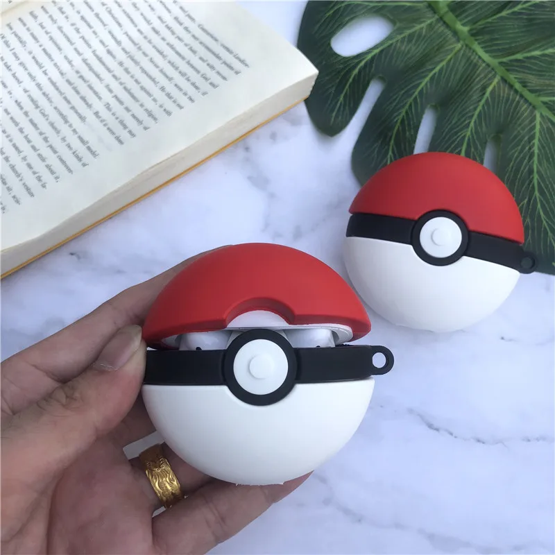 Airpods 3 airpods pro мультяшный Pokeball милый чехол для Apple, беспроводная Bluetooth гарнитура, Airpods, силиконовый чехол, Funda