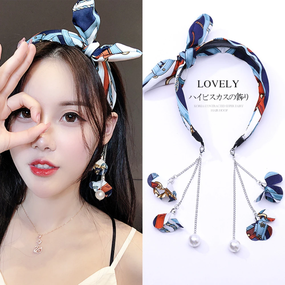 

Bow Hair Hoops Fashion Retro New Butterfly Hairband Cloth Sweet Hair Clip For Women Girls Hair Accessories New
