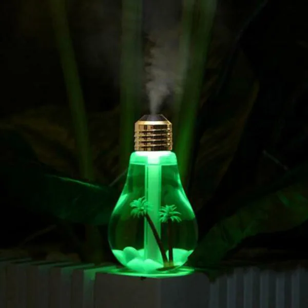 

Hot Selling Air Humidifier USB 7 Color Changing Light Bulb Shape Diffuser Micro Landscape 153x88x88mm Decor