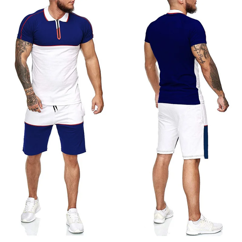 

2021 summer men's sports suit casual shorts pure cotton T-shirt loose trend fashion sportswear two-piece couple suit