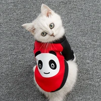 cat clothes classic black long sleeve two legged sweater pet cat dog coats 3d printed panda puppy clothes soft teddy sweater