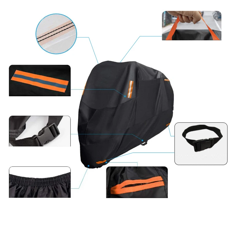 Чехол из ткани Оксфорд 300D для мотоцикла всесезонный водонепроницаемый