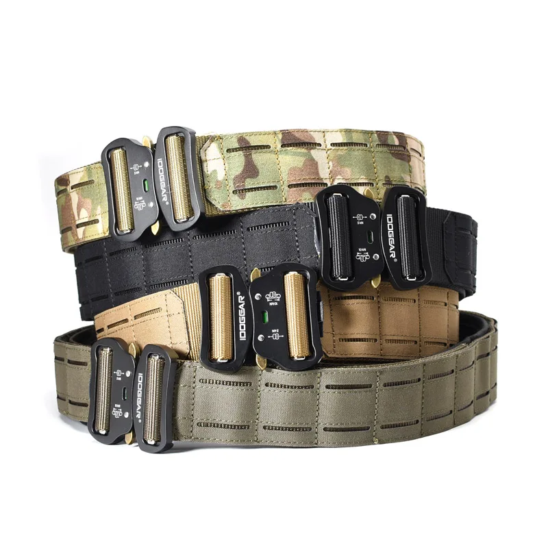 

CS Outdoor 2 Inch Tactical Belt Military Army Laser Cut Combat Belt Inner & Outer Belt Multicam MOLLE Waistbelt
