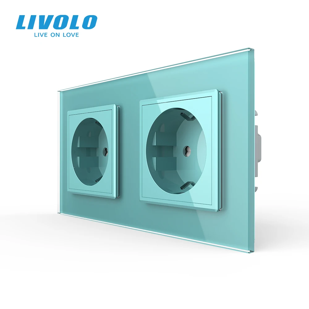 Настенная розетка Livolo из розового хрустального стекла 16 А А|Аксессуары для