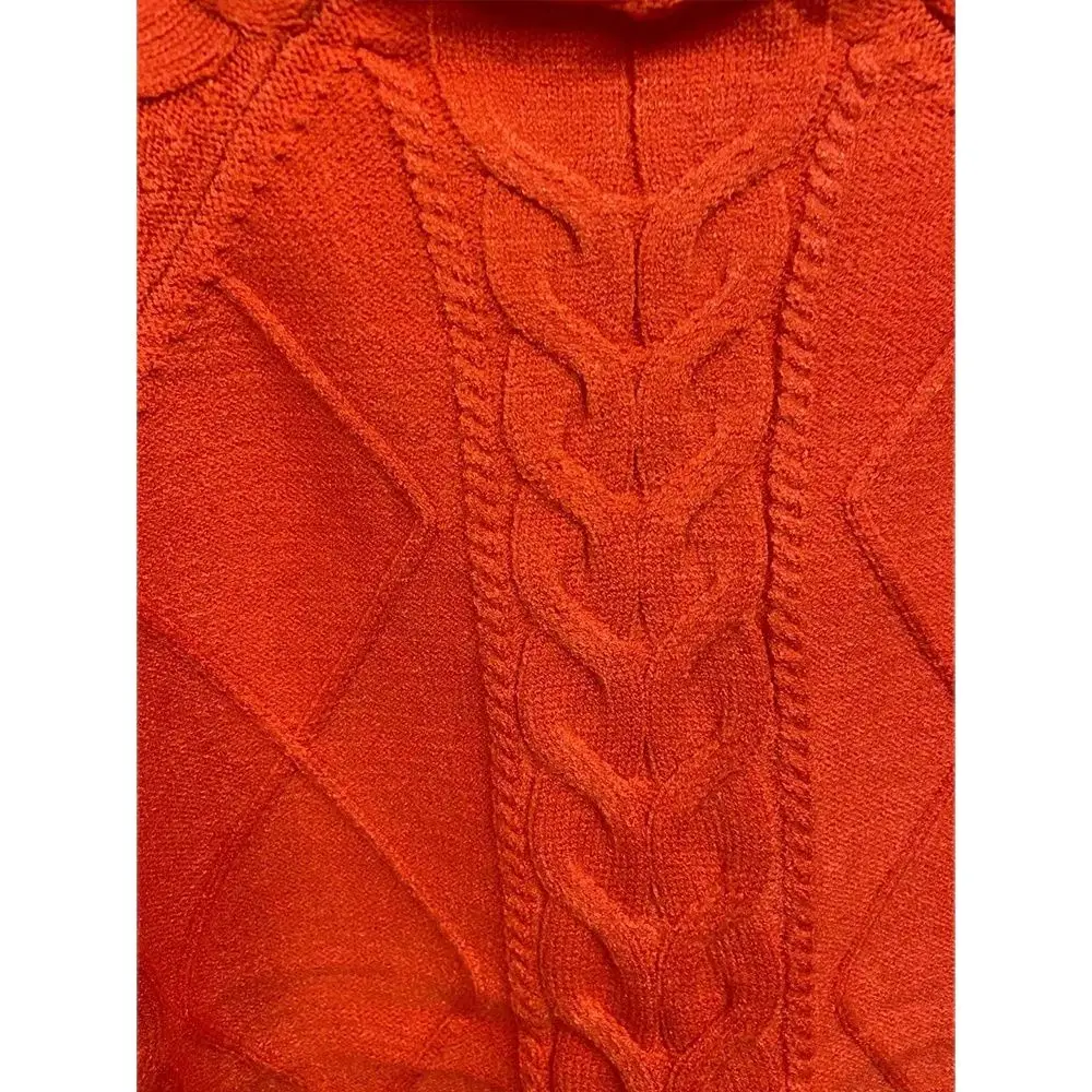 high-collar twist pink sweater two-piece women's knitted suit wide-leg pants western style suit tide Women's office suit