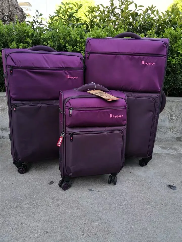 A set of 3 Чэнжи 2" 24" Дюймов прозрачный на колесиках чемодан на колёсиках с колесами - Цвет: A set of 3