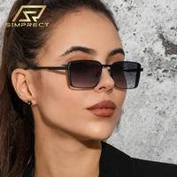 simprect gradient rectangle sunglasses women 2022 luxury brand designer vintage sun glasses square metal uv400 shades for women