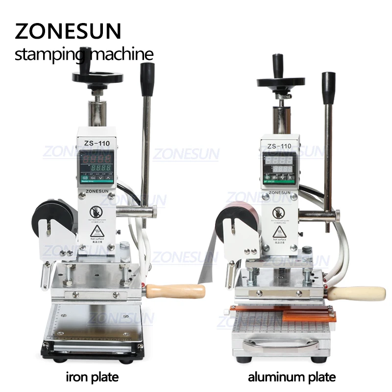 ZONESUN ZS110 машина для горячего тиснения фольгой кожи тиснение бронзирующий инструмент для дерева ПВХ бумаги DIY скользящий Рабочий стол цифровой
