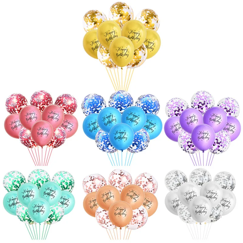 

10 Pieces/Lot 12inch Rose Gold Birthday Balloon Suit Transparent Balloons NewYear Happy Birthday Party Decoration Children Toys