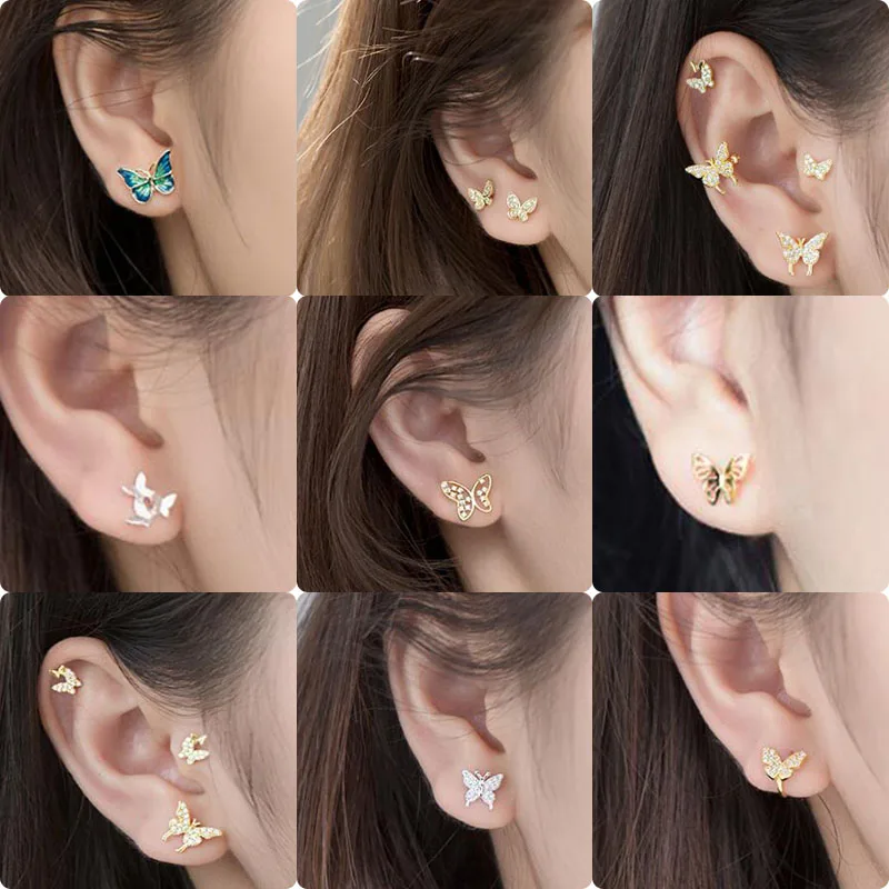 

Женские серьги-гвоздики в виде бабочки, из серебра 925 пробы