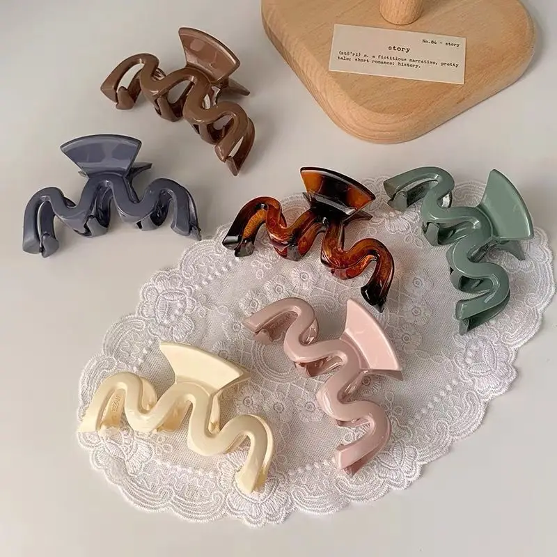 

Корейские новые крупные волнистые заколки для волос для женщин заколка для волос аксессуары для волос для женщин головной убор