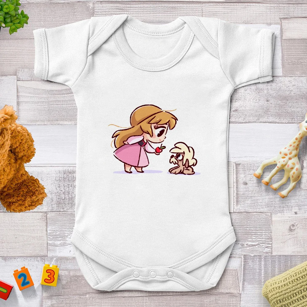 

Cute Disney Princess Printed Baby Rompers Newborn Jumpsuits Baby Girl Clothes Harajuku Streetwear Infant Bebe Bodysuits