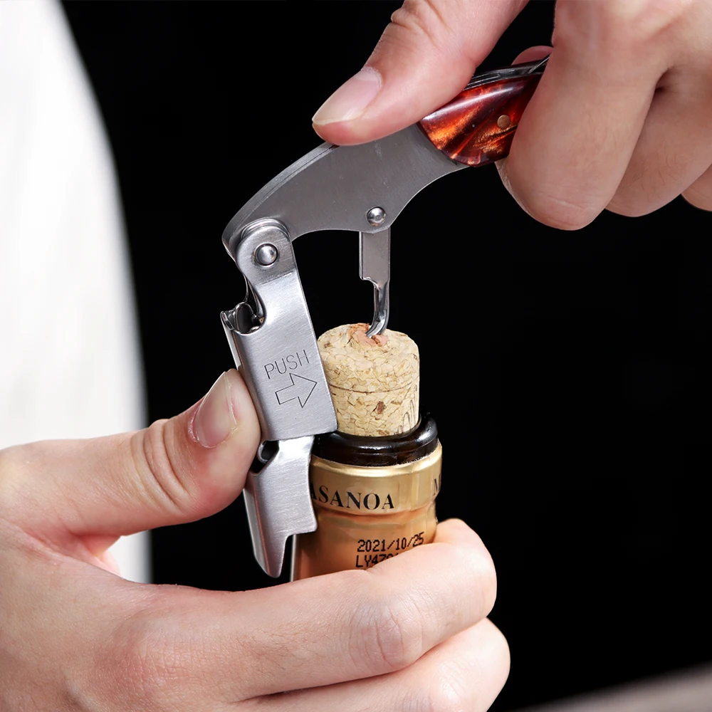 

Professional Corkscrew Manual Wine Opener Cutter Accessories For Beer Solid Wood Knife Foil Cork Bottle Of Metal Gift Waiter