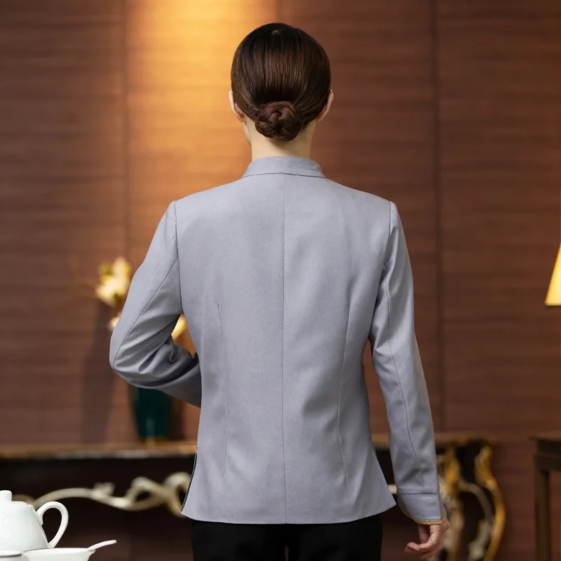 

Waiter Long-Sleeved Hotel Work Women Hot Pot Dining Teahouse Hall Uniform Work
