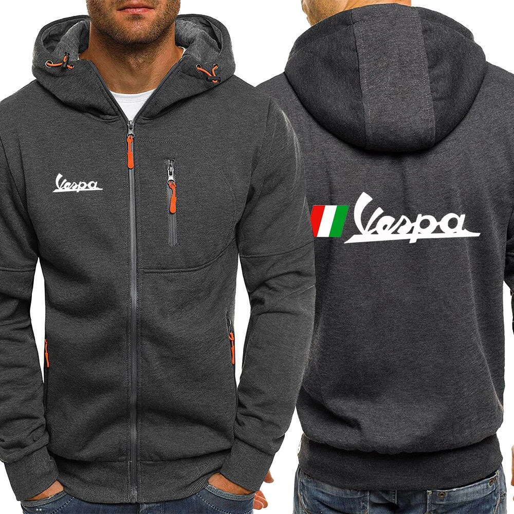 

2021 Vespa Brand Hoodie Fleece Cardigan Hooded Coat Men's Hoodies Sweatshirts Pullover For Male Hoody Sweatshirt
