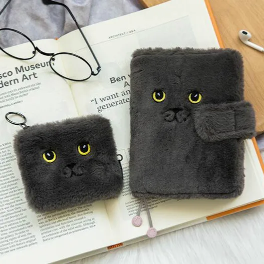 Мягкая обложка для журнала A6 в виде маленькой кошки зимний планировщик дневник
