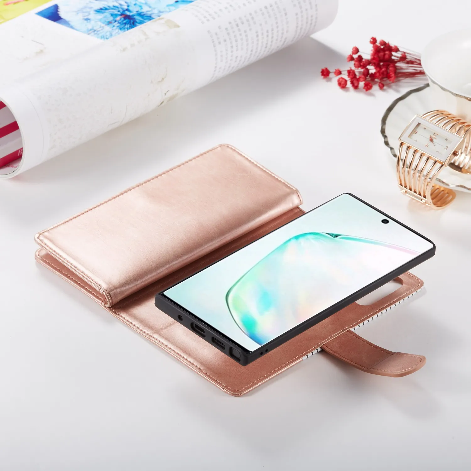 9 держатель для карт кошелек чехол для samsung Galaxy Note 10 Plus Note 9 S10 S9 S8 Plus S10E Флип кожаный съемный магнитный чехол для телефона