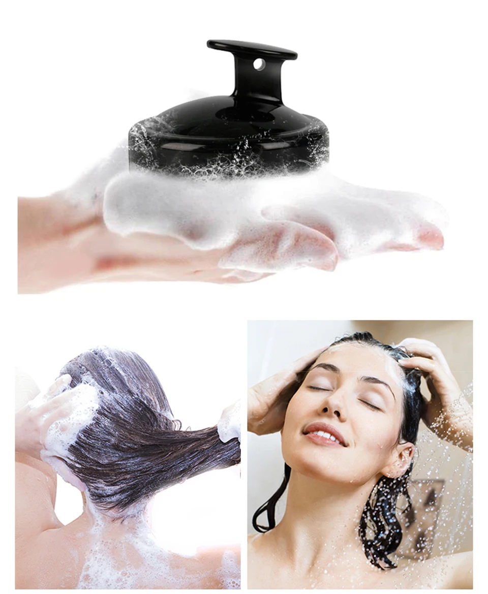 Spa Hair Brush Silicone Shampoo Bursh For Home Women Wide Tooth Comb Hair Washing Comb Scalp Massage Slimming Soft Brush Head