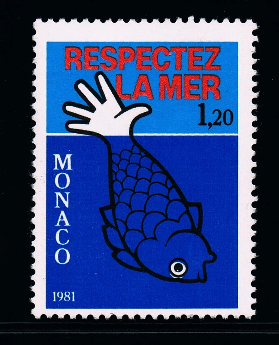 

1 шт./компл. Новый штамп почты Монако 1981 защита морских рыб руки штампы MNH